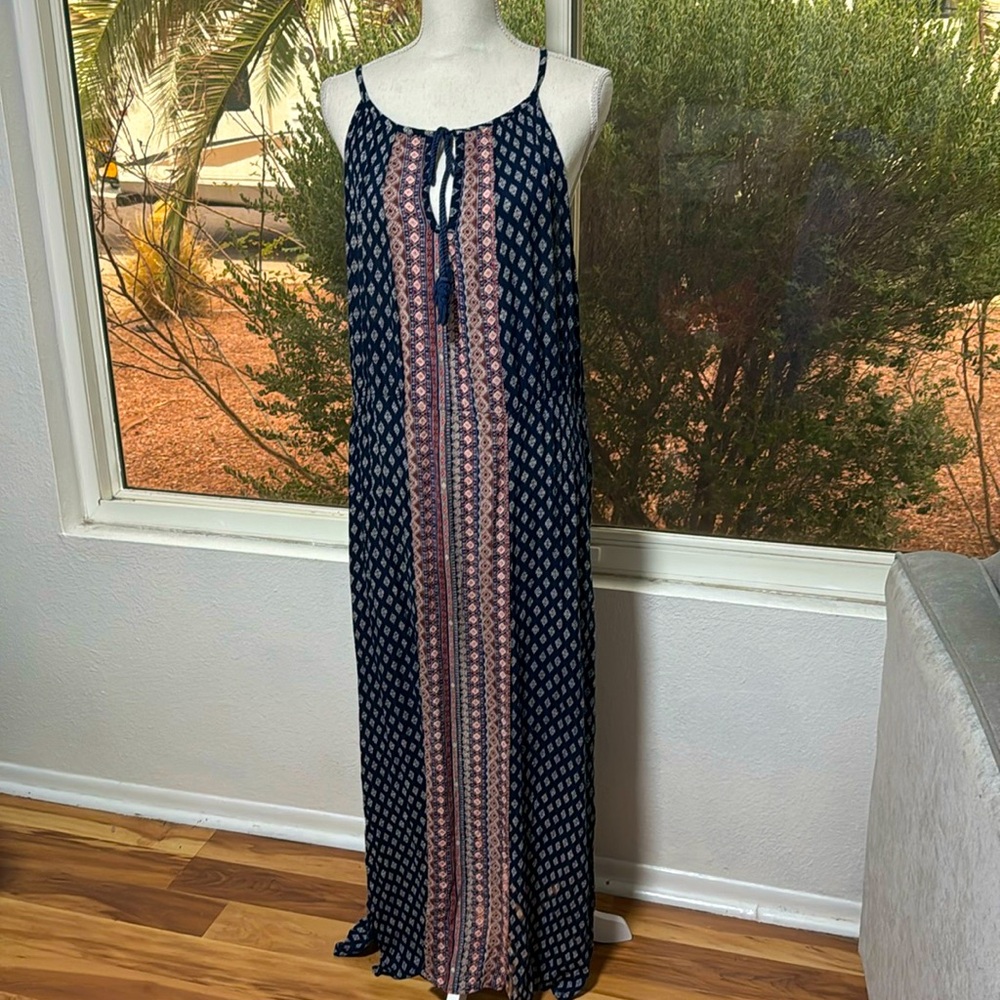 Boho Dress Maxi Garterized on Waist